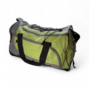 High Sierra 40L Canvas Duffel Bag Lime Green Gray